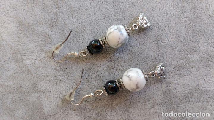 Joyeria: pendientes en bisuter&iacute;a &oacute;nix y cuarzo blanco - Foto 1