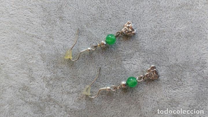Joyeria: pendientes con bola verde y buddha - Foto 1