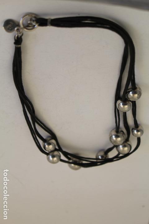 Joyeria: collar cord&oacute;n cuero y perlas en plata de ley - Foto 2