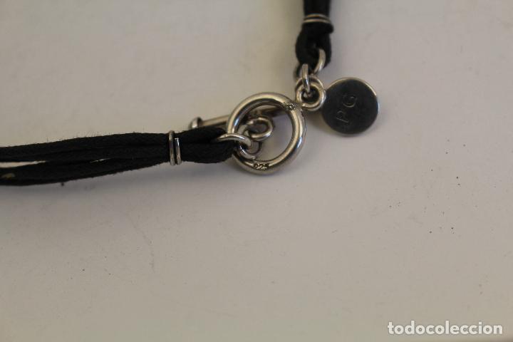 Joyeria: collar cord&oacute;n cuero y perlas en plata de ley - Foto 3