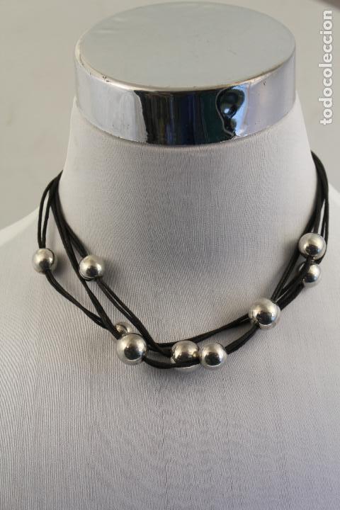Joyeria: collar cord&oacute;n cuero y perlas en plata de ley - Foto 4