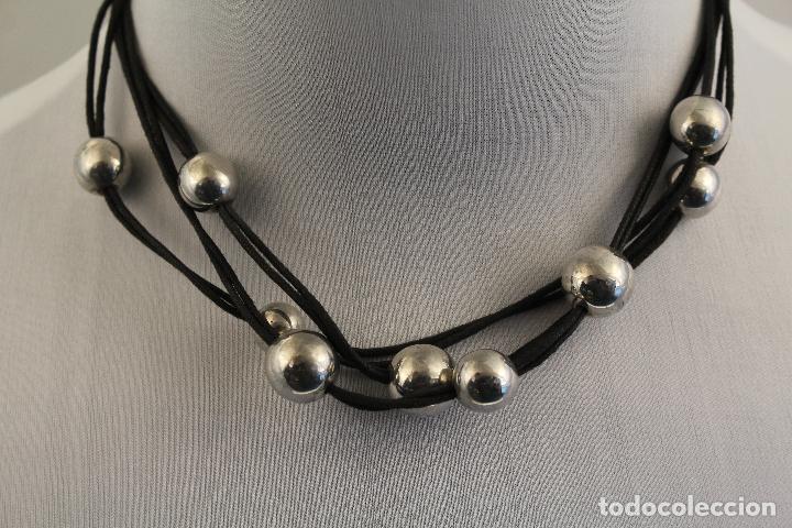 Joyeria: collar cord&oacute;n cuero y perlas en plata de ley - Foto 5