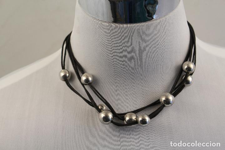 Joyeria: collar cord&oacute;n cuero y perlas en plata de ley - Foto 6