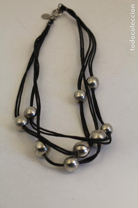 Joyeria: collar cord&oacute;n cuero y perlas en plata de ley - Foto 7