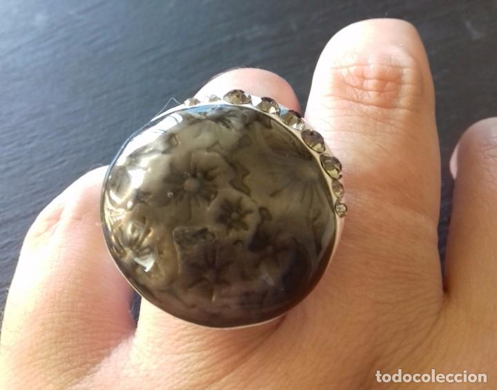 Joyeria: Anillo de esmalte vitrificado con flores - Foto 2