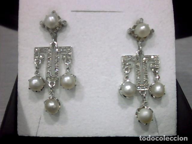 Joyeria: pendientes en oro blanco 18 kl y diamantes - Foto 1