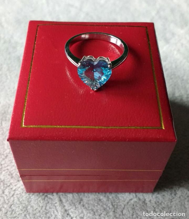 Joyeria: ANILLO PLATINO Y TOPACIO AZUL. - Foto 2