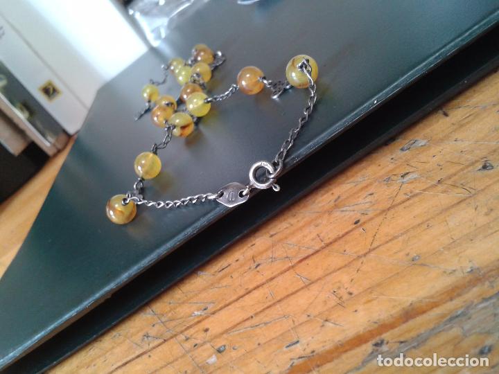 Joyeria: Gargantilla de &aacute;mbar y plata envejecida. - Foto 4