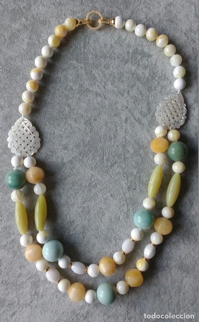 Joyeria: COLLAR DE NACAR Y JADES DE COLORES. - Foto 2