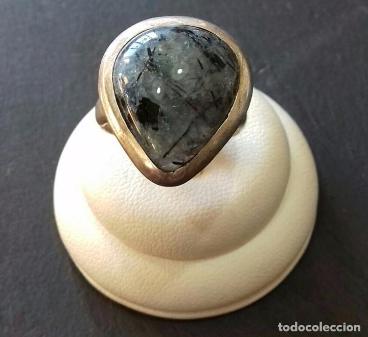 Joyeria: Anillo en Plata de Ley y Cuarzo Rutilo - Foto 1
