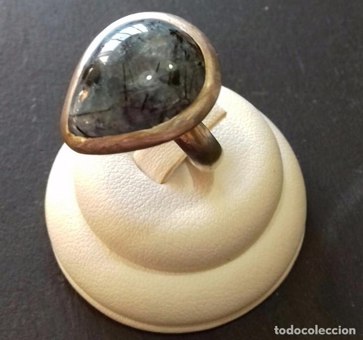 Joyeria: Anillo en Plata de Ley y Cuarzo Rutilo - Foto 2