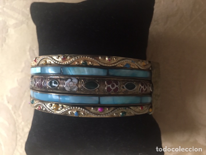 Joyeria: PULSERA DE LAT&Oacute;N DORADO LABRADO Y N&Aacute;CAR - Foto 1