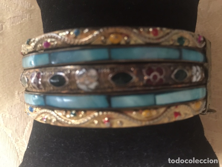 Joyeria: PULSERA DE LAT&Oacute;N DORADO LABRADO Y N&Aacute;CAR - Foto 2