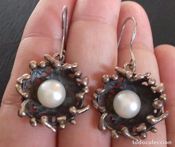Joyeria: Pendientes de Perlas Naturales y Plata de Ley - Foto 1