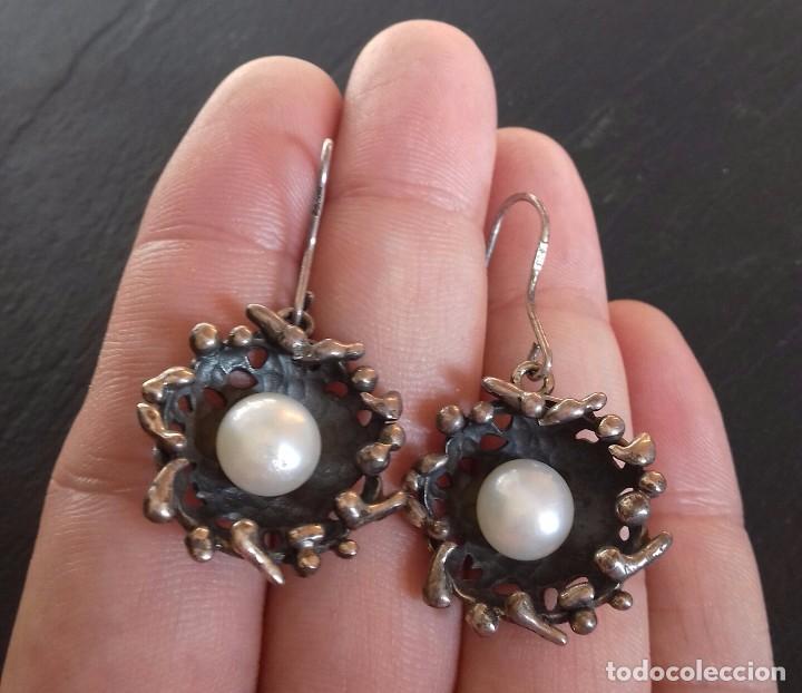 Joyeria: Pendientes de Perlas Naturales y Plata de Ley - Foto 2