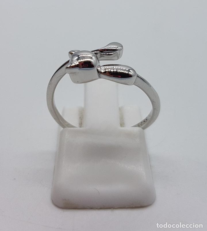 Joyeria: Original anillo con forma de gato en plata de ley contrastada . - Foto 3