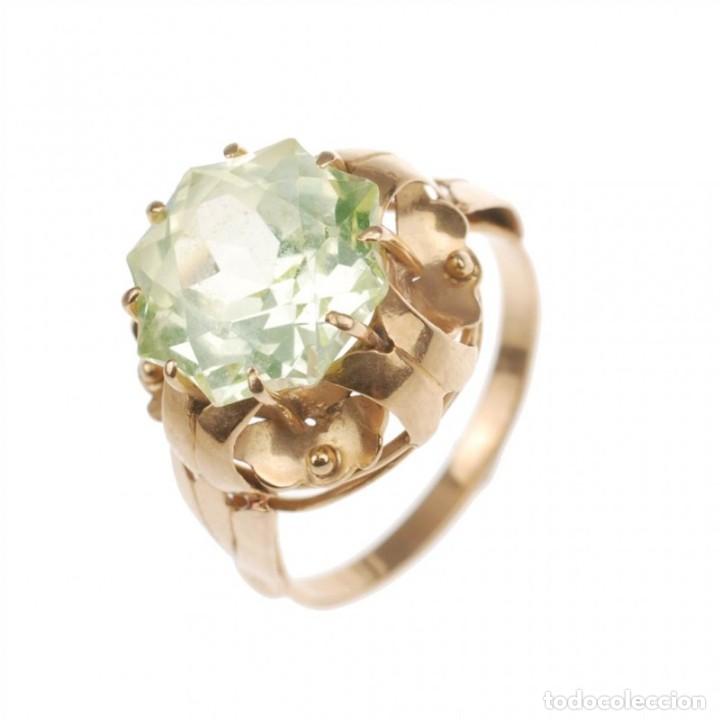 Joyeria: SORTIJA CON OLIVINA EN ORO 18 KTES - Foto 2