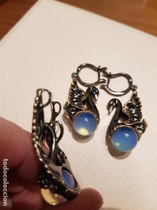 Joyeria: Pendientes y colgante plata dorada y esmaltada - Foto 3