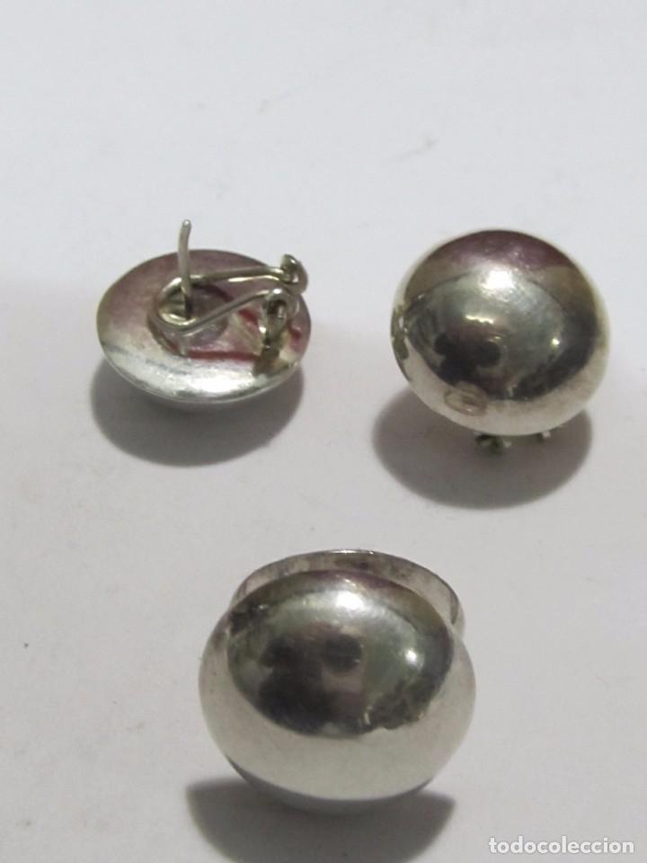 Joyeria: JUEGO DE SORTIJA Y PENDIENTES DE PLATA, TALLA 12 - Foto 2