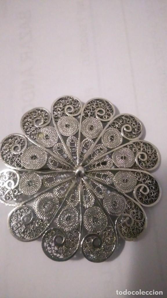 Joyeria: Broche de filigrana de plata antiguo. - Foto 2