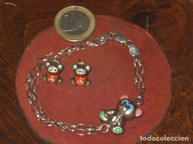 Joyeria: JUEGO DE PULSERA Y PENDIENTES DE PLATA. - Foto 3