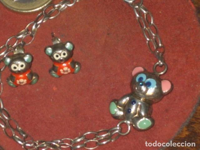 Joyeria: JUEGO DE PULSERA Y PENDIENTES DE PLATA. - Foto 6