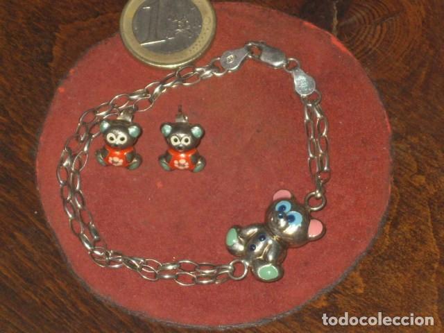Joyeria: JUEGO DE PULSERA Y PENDIENTES DE PLATA. - Foto 7