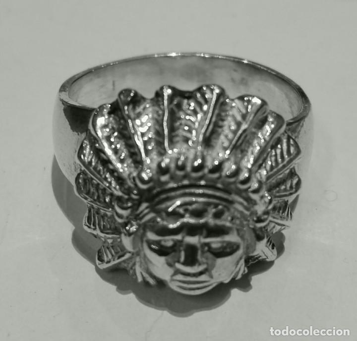 Joyeria: sello cabeza de indio en plata de ley macizo - 20grs - Foto 1