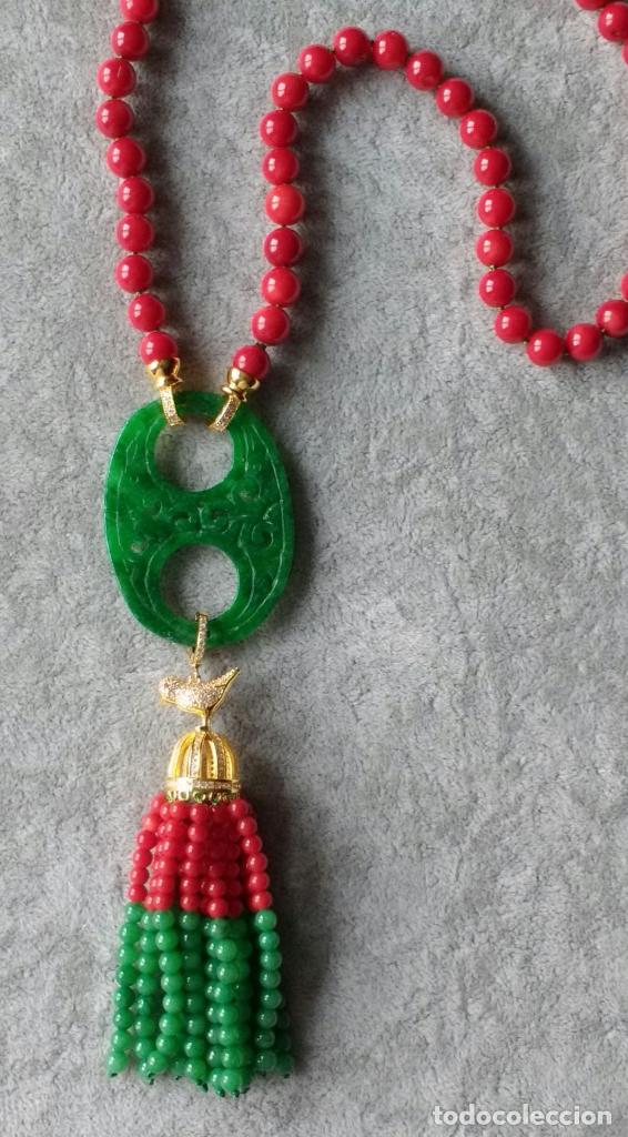 Joyeria: COLLAR DE CORAL Y JADE CON PIEZAS DE PLATA. - Foto 2