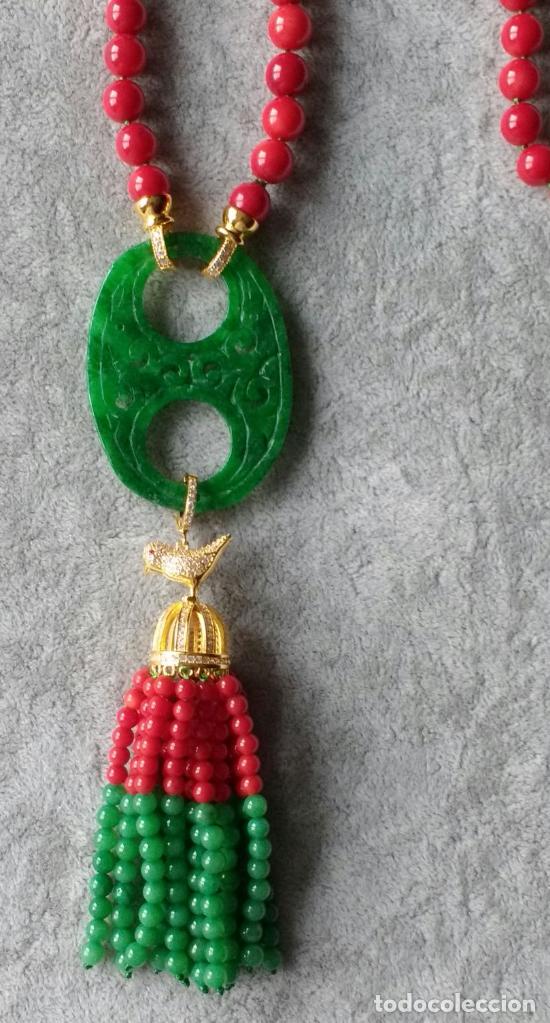 Joyeria: COLLAR DE CORAL Y JADE CON PIEZAS DE PLATA. - Foto 3