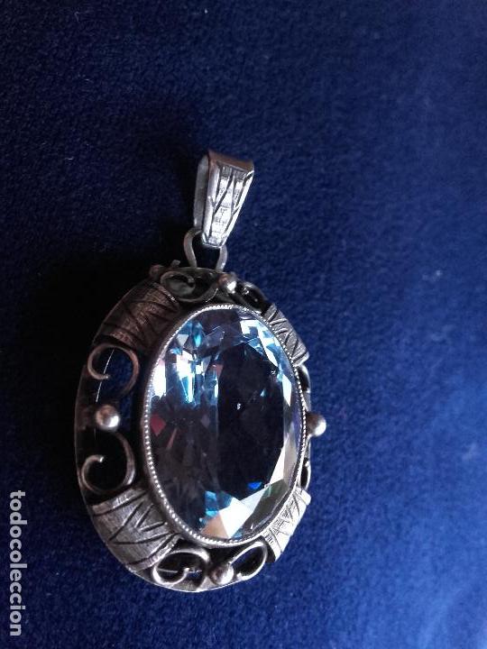 Joyeria: Colgante plata simil aguamarina - Foto 1