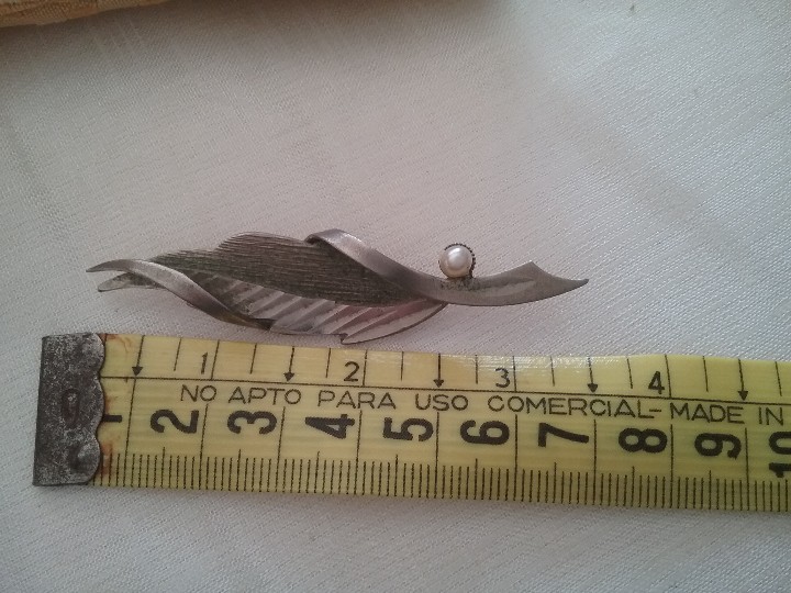 Joyeria: AGUJA BROCHE FORMA DE HOJA CON PERLA. - Foto 3