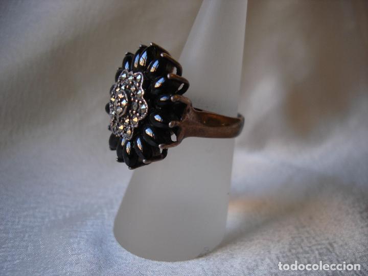 Joyeria: ANILLO DE PLATA ONIX NEGRO Y MARCASITAS - Foto 2