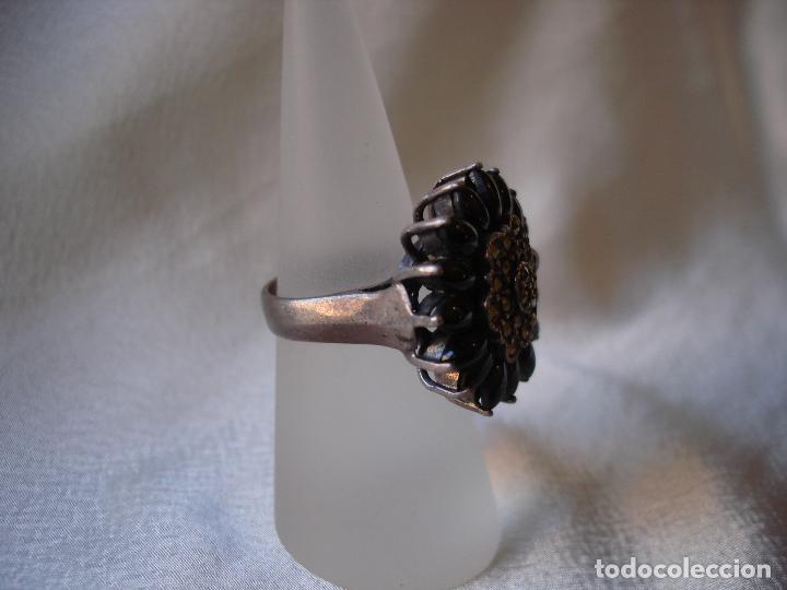 Joyeria: ANILLO DE PLATA ONIX NEGRO Y MARCASITAS - Foto 3