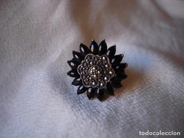 Joyeria: ANILLO DE PLATA ONIX NEGRO Y MARCASITAS - Foto 4