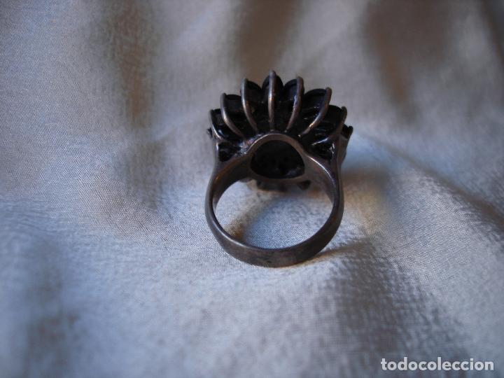 Joyeria: ANILLO DE PLATA ONIX NEGRO Y MARCASITAS - Foto 5