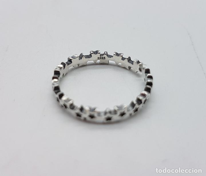 Joyeria: Bella sortija en forma de estrellas troqueladas en plata de ley contrastada . - Foto 5