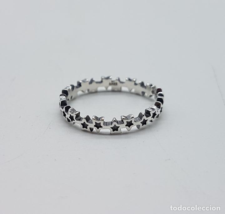Joyeria: Bella sortija en forma de estrellas troqueladas en plata de ley contrastada . - Foto 6