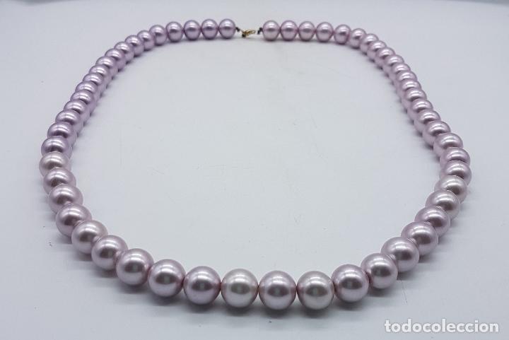Joyeria: Bonito collar antiguo en perlas color malva . - Foto 4