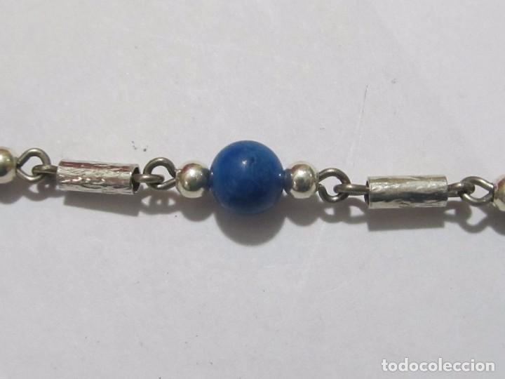 Joyeria: COLLAR DE PLATA CON BOLAS AZULES - Foto 4