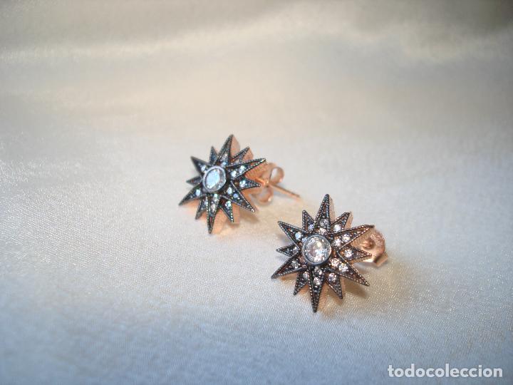 Joyeria: PENDIENTES DE PLATA CON CHAPADO DE ORO ROSA Y CIRCONES - Foto 2