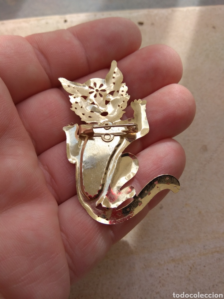 Joyeria: Bonito Broche Gato Lamina Dorada - Foto 2