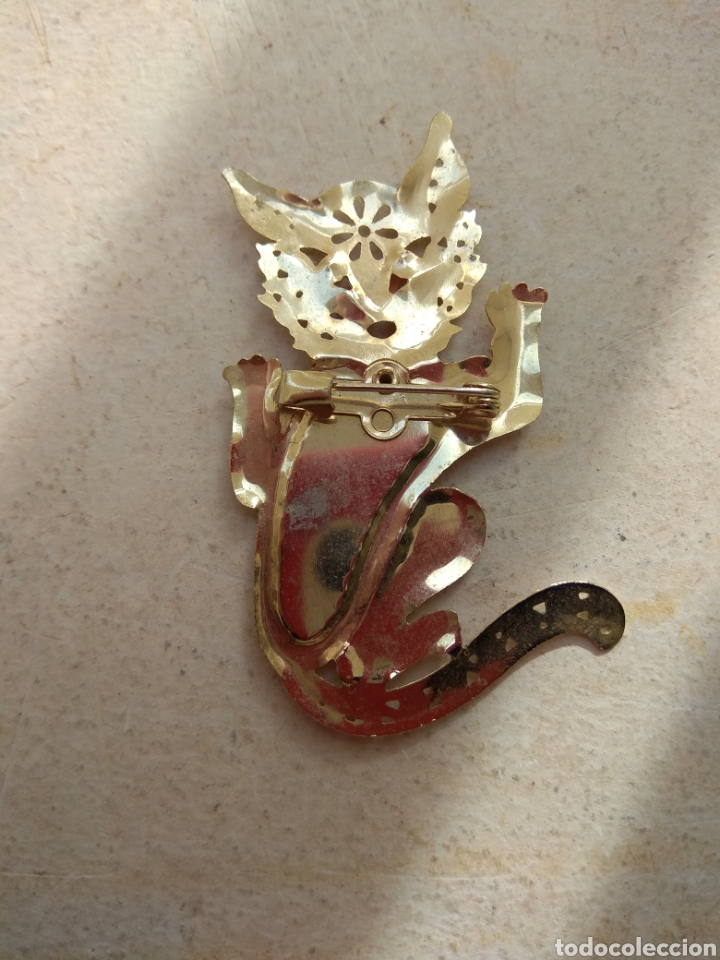Joyeria: Bonito Broche Gato Lamina Dorada - Foto 3
