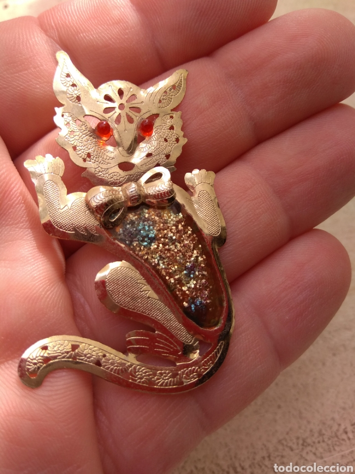 Joyeria: Bonito Broche Gato Lamina Dorada - Foto 5