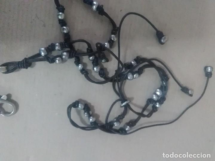 Joyeria: Collar de plata 925 y cuero (5 diges) - Foto 3