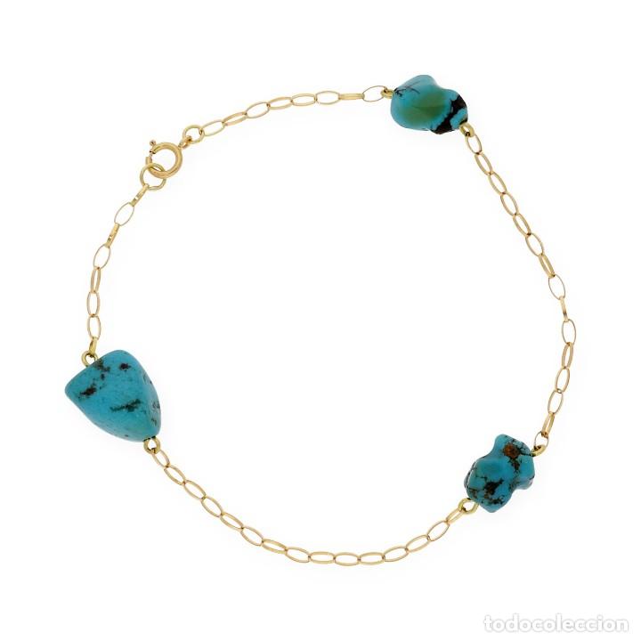 Joyeria: Pulsera, oro amarillo 18K y turquesas - Foto 5