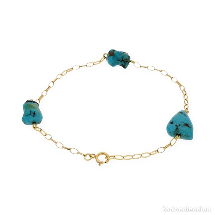 Joyeria: Pulsera, oro amarillo 18K y turquesas - Foto 6