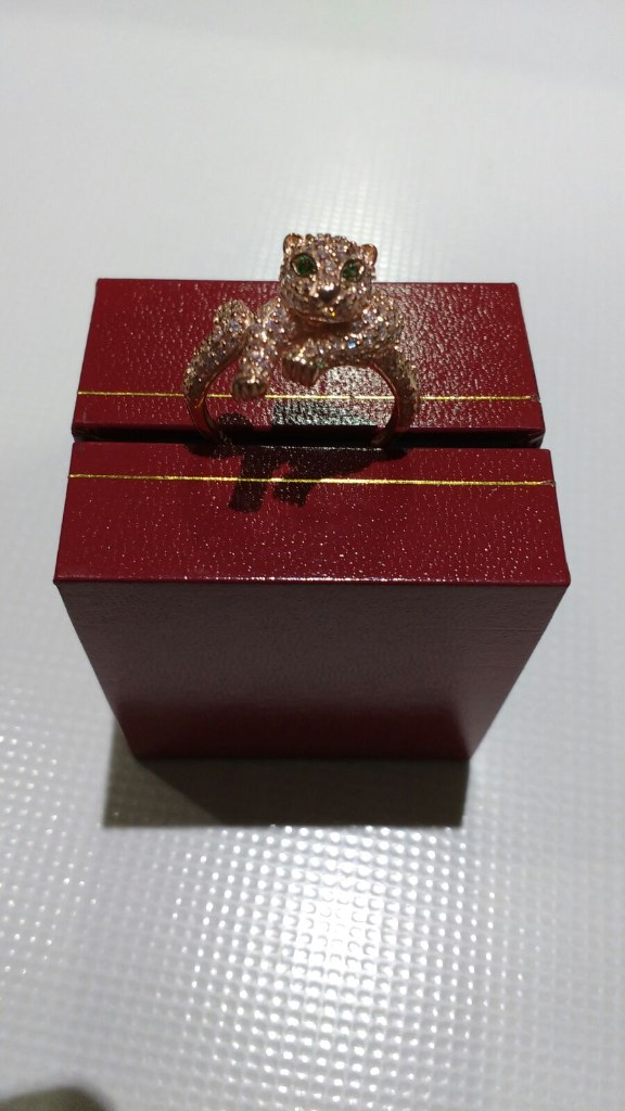 Joyeria: Anillo pantera con ba&ntilde;o de oro rosa. - Foto 4