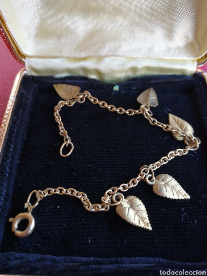 Joyeria: ANTIGUA PULSERA CON COLGANTES DE HOJAS - Foto 1