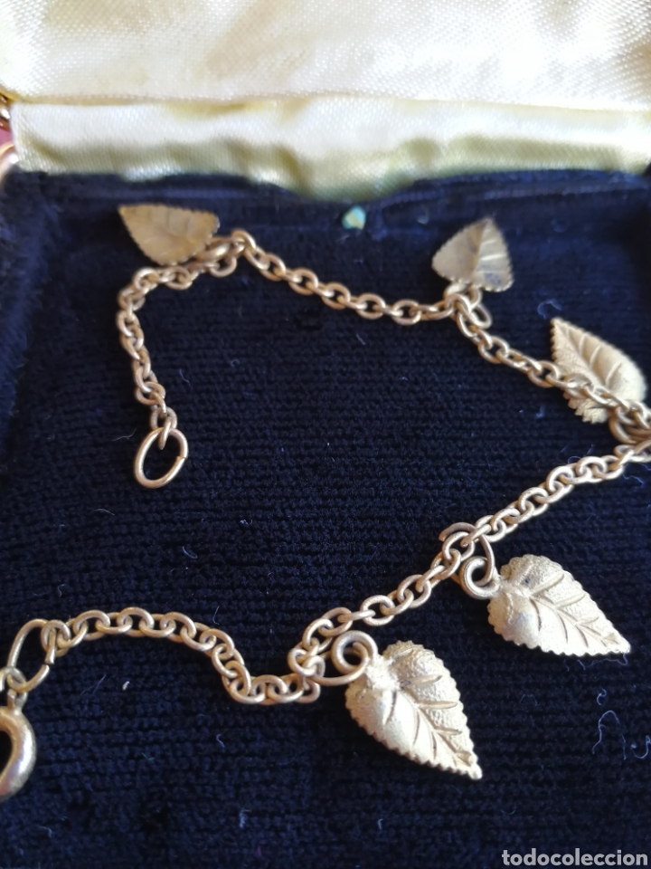 Joyeria: ANTIGUA PULSERA CON COLGANTES DE HOJAS - Foto 2
